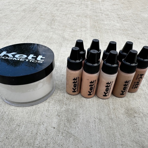 kett Other - Kett Professional Airbrush Makeup Set of 9 Hydro Foundation and Setting Powder
